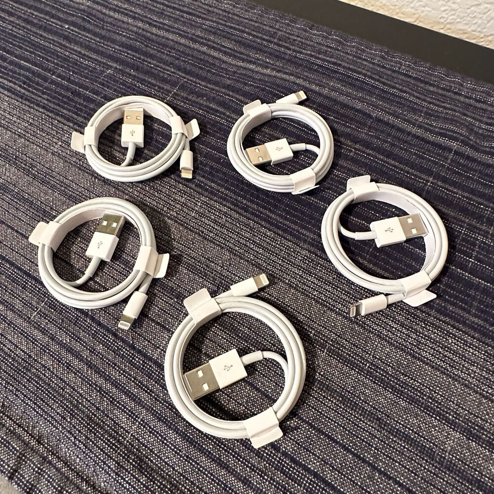 Apple Lightning to USB Cable Cords (Set of 5)